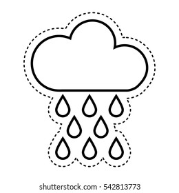 cloud with rain drops climate sign isolated icon vector illustration design