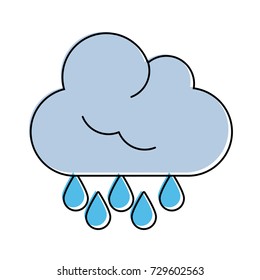 cloud with rain drops icon image 