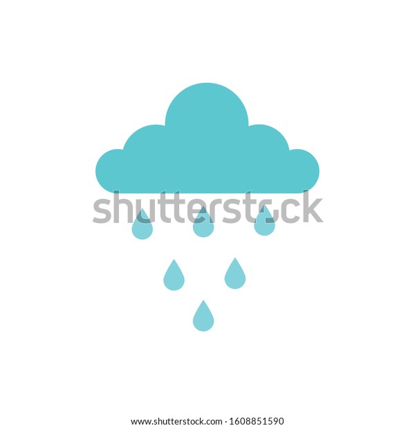 Cloud Rain Drops Icon Vector Illustration Stock Vector (Royalty Free ...