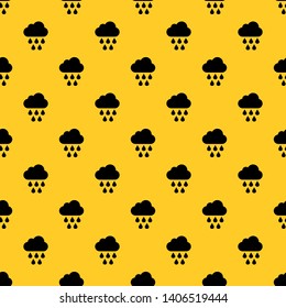 Cloud with rain drops pattern seamless vector repeat geometric yellow for any design