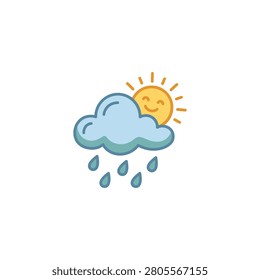 Cloud with rain drops and sunshine