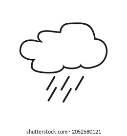 Cloud with rain drops vector illustration