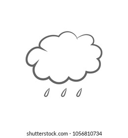 Cloud and rain drops. Weather forecast icon. Vector.