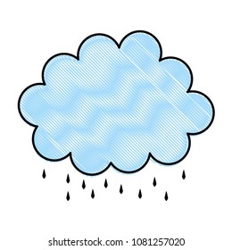 cloud rain drops weather icon image
