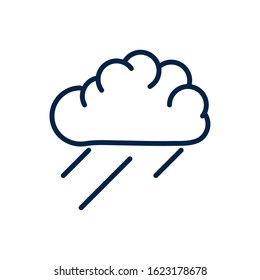 cloud rain ecology environment icon linear vector illustration