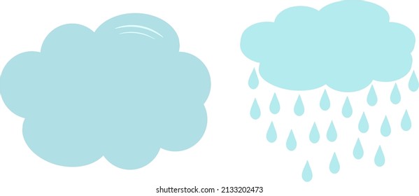 Cloud and Rain Flat illustration Vector