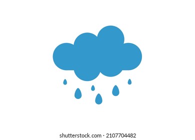 Wolkenregen-Symbol. Wolkenkratzer Wetter, Vektorgrafik in flachem Stil.