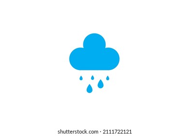 Cloud rain icon. Cloudy weather vector illustration in flat style.