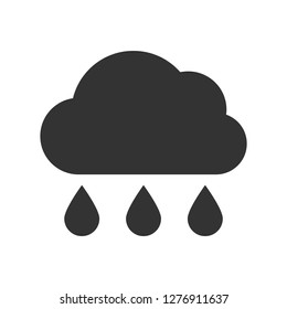 Cloud rain Icon. Dark weather icon on white background. Vector illustration.