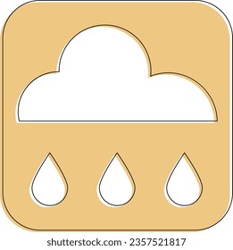 Cloud and rain icon for decoration and design.