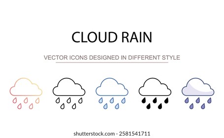 Cloud Rain icon design with white background stock illustration