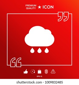 Cloud rain icon with drops