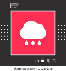 Cloud rain icon with drops