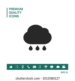 Cloud rain icon with drops