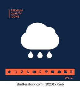 Cloud rain icon with drops