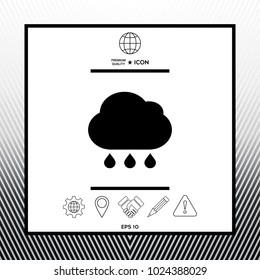 Cloud rain icon with drops