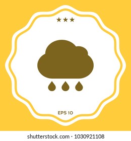 Cloud rain icon with drops