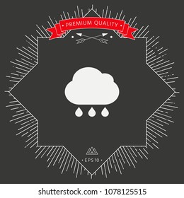 Cloud rain icon with drops