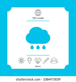 Cloud rain icon with drops