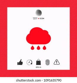 Cloud rain icon with drops