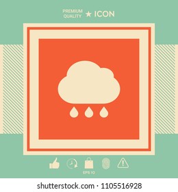 Cloud rain icon with drops