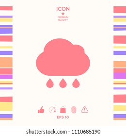 Cloud rain icon with drops