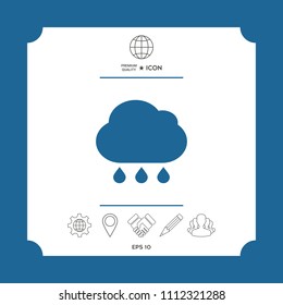 Cloud rain icon with drops