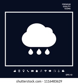 Cloud rain icon with drops