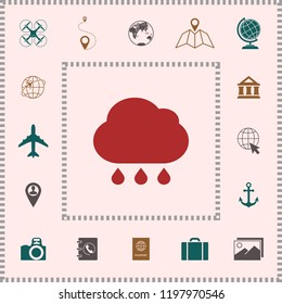 Cloud rain icon with drops