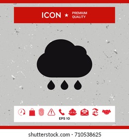 Cloud rain icon with drops