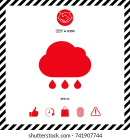 Cloud rain icon with drops