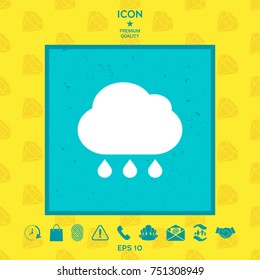 Cloud rain icon with drops