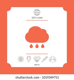 Cloud rain icon with drops. Element for your design