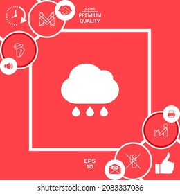 Cloud rain icon with drops. Element for your design