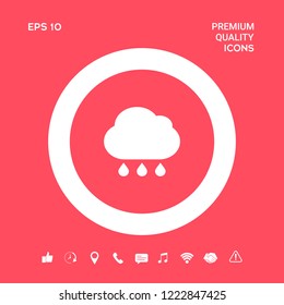 Cloud rain icon with drops. Graphic elements for your design