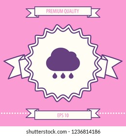 Cloud rain icon with drops. Graphic elements for your design