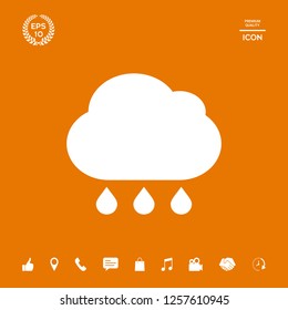 Cloud rain icon with drops. Graphic elements for your design