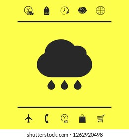 Cloud rain icon with drops. Graphic elements for your design