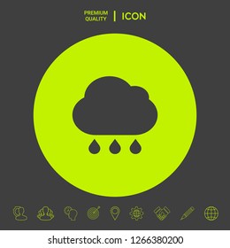 Cloud rain icon with drops. Graphic elements for your design