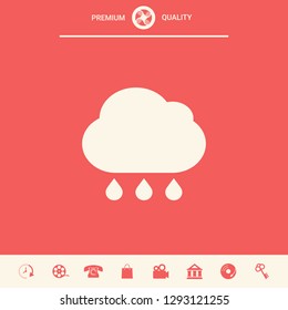 Cloud rain icon with drops. Graphic elements for your design