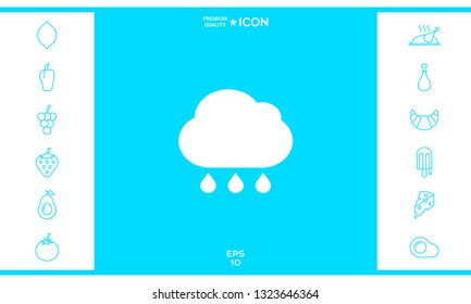 Cloud rain icon with drops. Graphic elements for your design