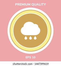 Cloud rain icon with drops. Graphic elements for your design