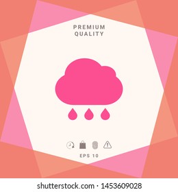 Cloud rain icon with drops. Graphic elements for your design
