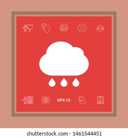 Cloud rain icon with drops. Graphic elements for your design
