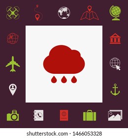 Cloud rain icon with drops. Graphic elements for your design