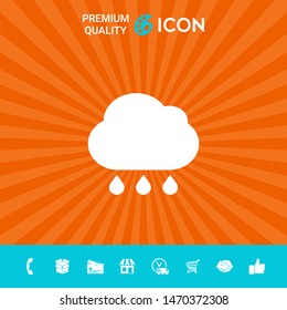 Cloud rain icon with drops. Graphic elements for your design