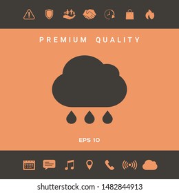 Cloud rain icon with drops. Graphic elements for your design