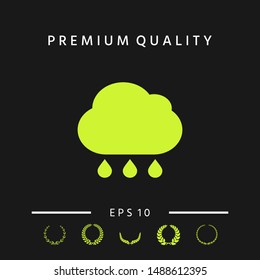 Cloud rain icon with drops. Graphic elements for your design