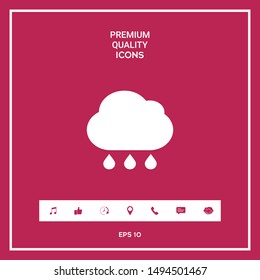 Cloud rain icon with drops. Graphic elements for your design