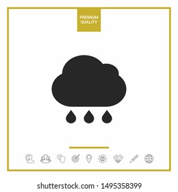 Cloud rain icon with drops. Graphic elements for your design